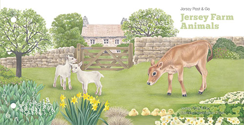 Presentation Pack <br>
The Post & Go set of stamps on Jersey farm animals and local flora <br>
Client: Jersey Post <br>