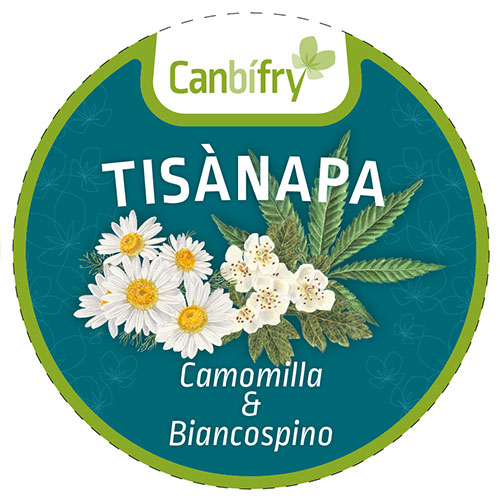 Chamomile and common hawthorn, Matricaria chamomilla - <em>Crataegus monogyna </em><br>
Label illustration for Canbifry <br>
Client: SALD S.A.S. <br>
Graphic Design Paolo Piuri, SALD <br>